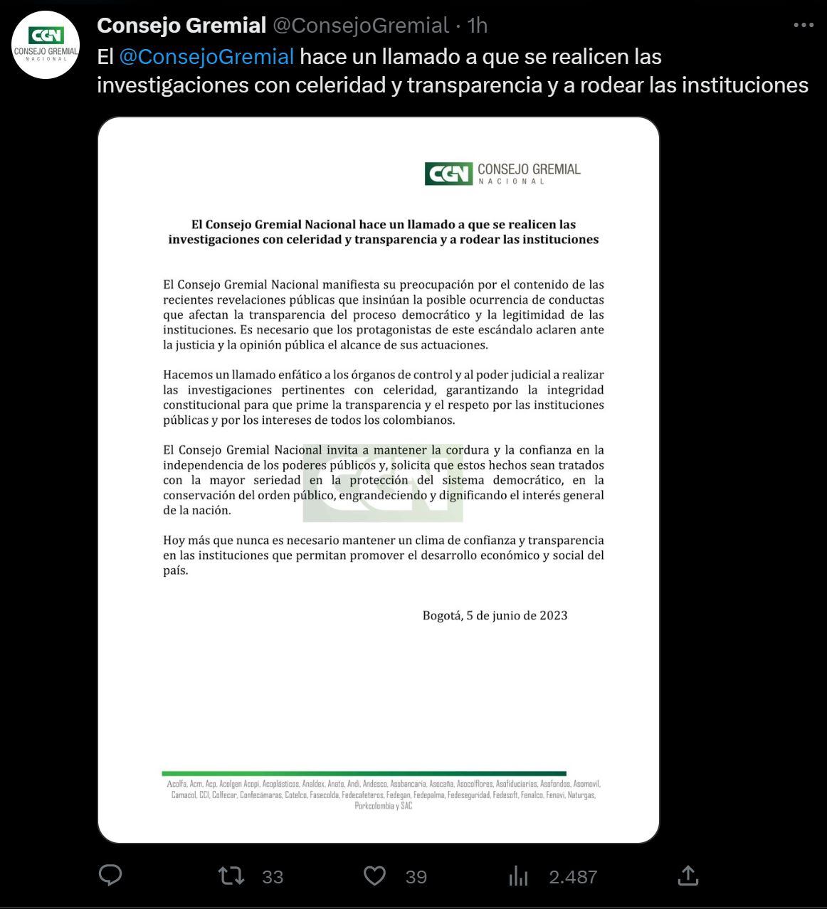 Trino Consejo Gremial Nacional