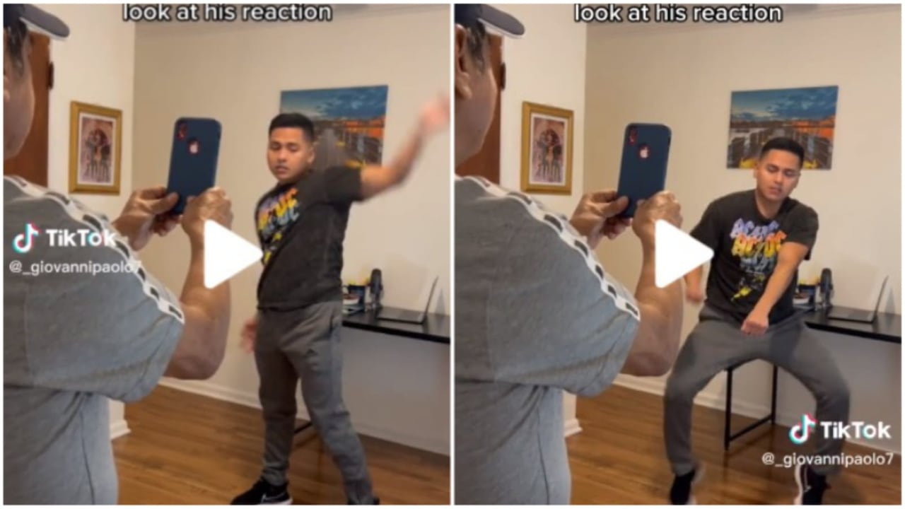 joven Graba la reacción de su padre al bailar en tiktok