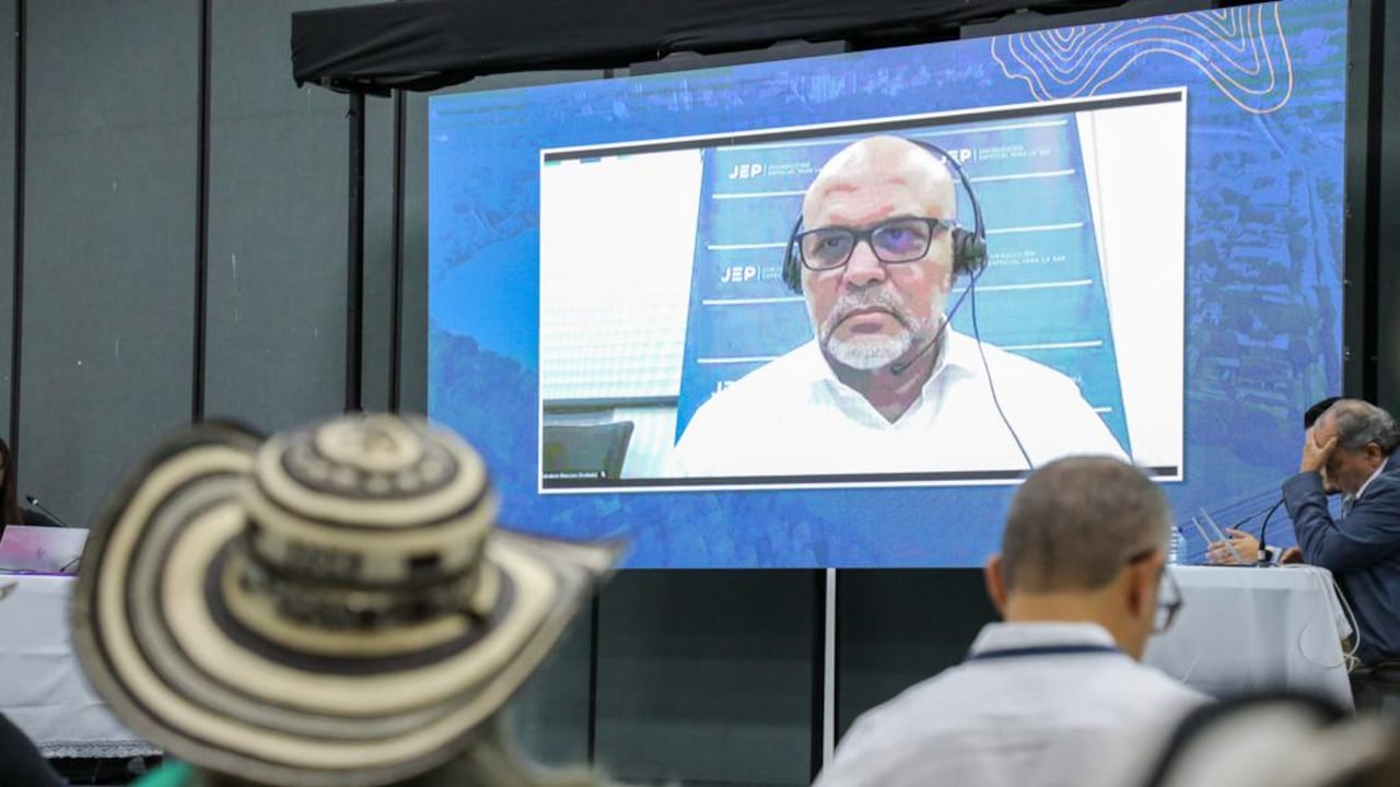 Salvatore Mancuso, excomandante paramilitar, ante la JEP.