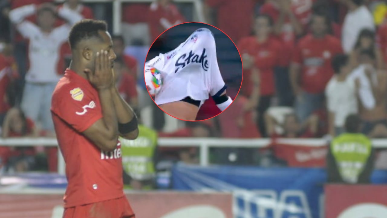 Andrés Arroyo, surgido en Deportivo Cali, aprovechó su gol en contra de los rojos y les hizo una celebración ofensiva.