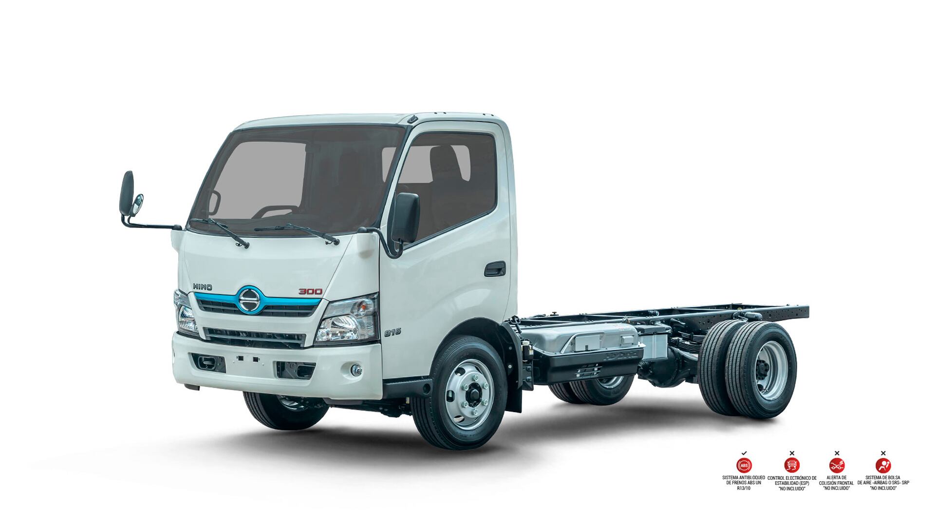 Modelo: Dutro Híbrido 7.5 / Torque: 43/35 kgm @ 1400/100 rpm/ Capacidad de carga bruta: 4.755 kg / Distancia entre ejes: 3.430 mm.