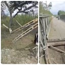 Una carga explosiva afectó el puente La Teta, en Santander de Quilichao, Cauca.