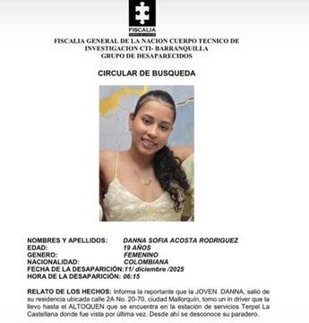 Este era el cartel de búsqueda que se tenía de la joven.