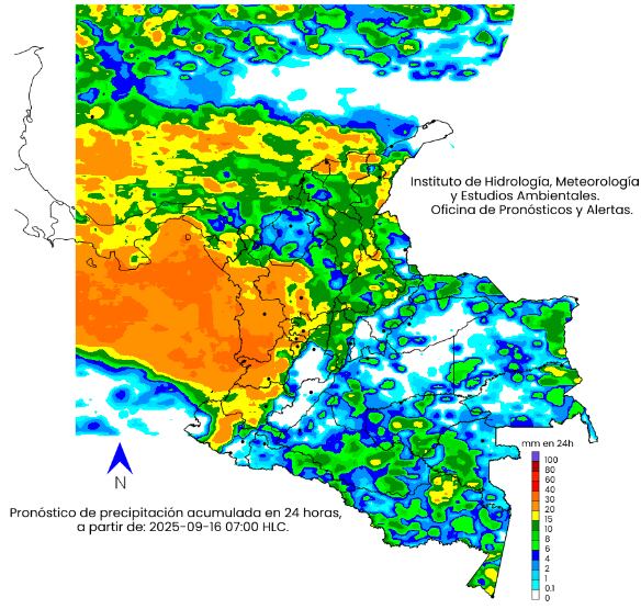 Pronóstico del clima en Colombia para este 16 de septiembre de 2025