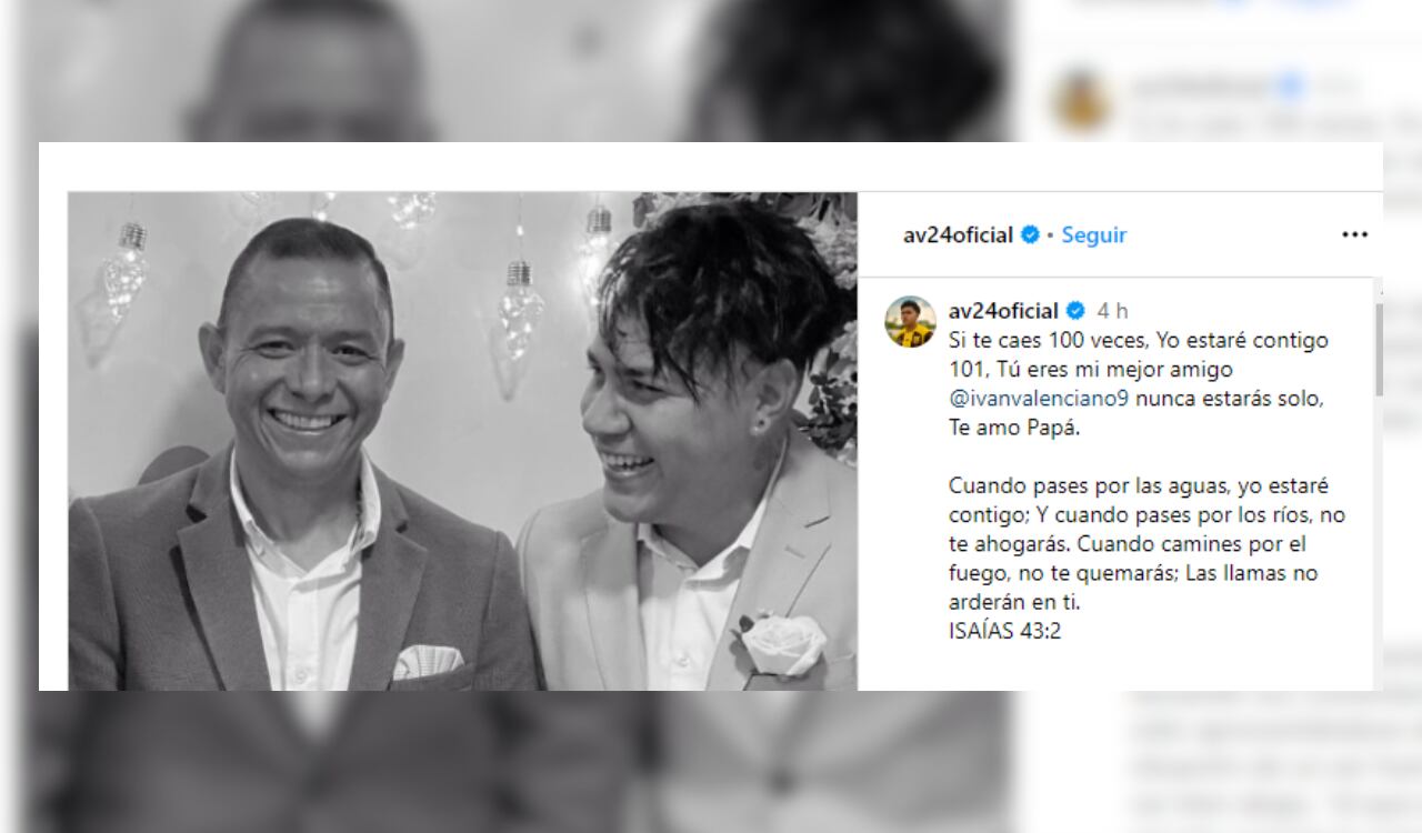Aldair Valenciano publicó emotivo mensaje a su padre.