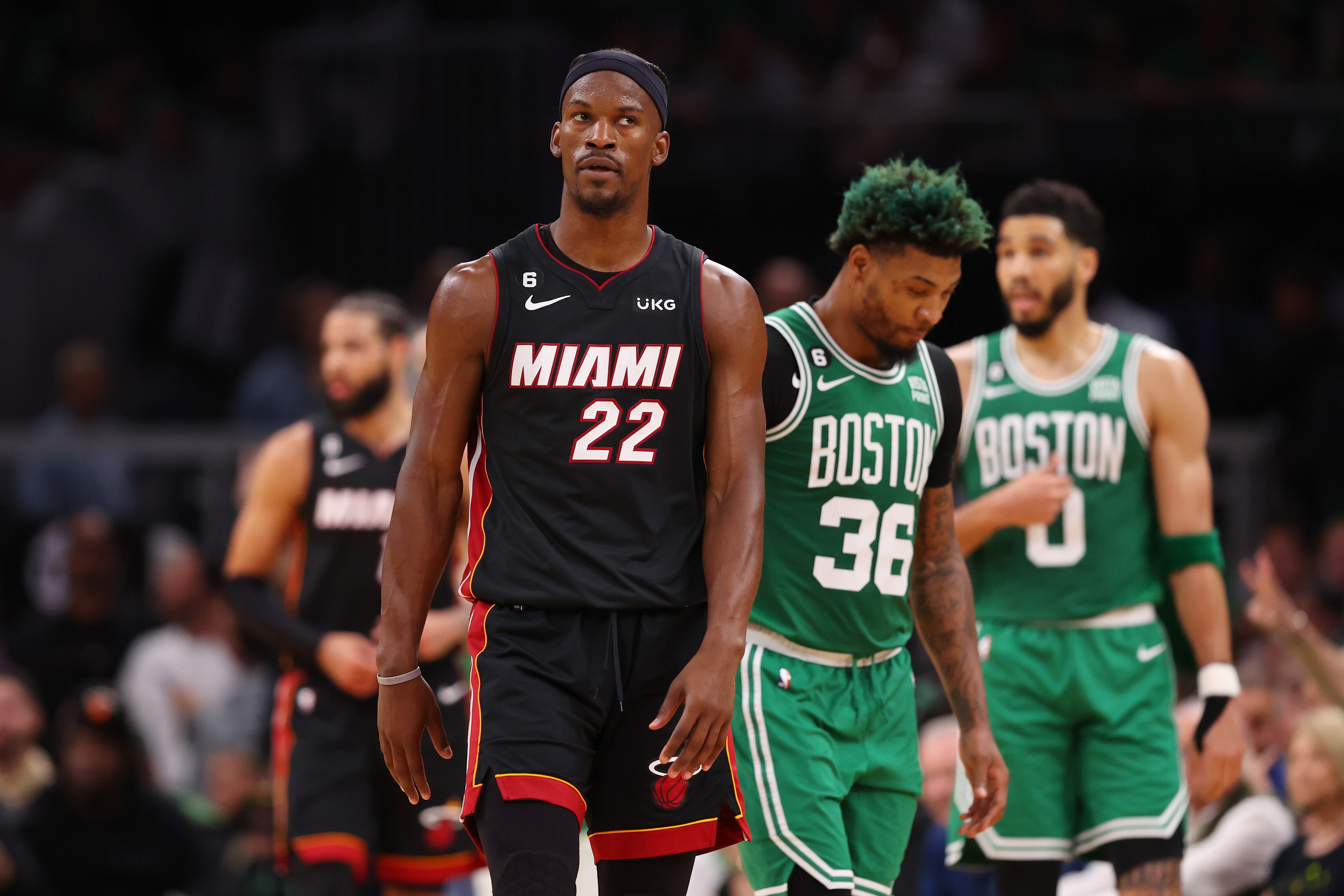 Miami Heat v Boston Celtics - Jimmy Butler, uno de los artífices de la victoria de los Heats.