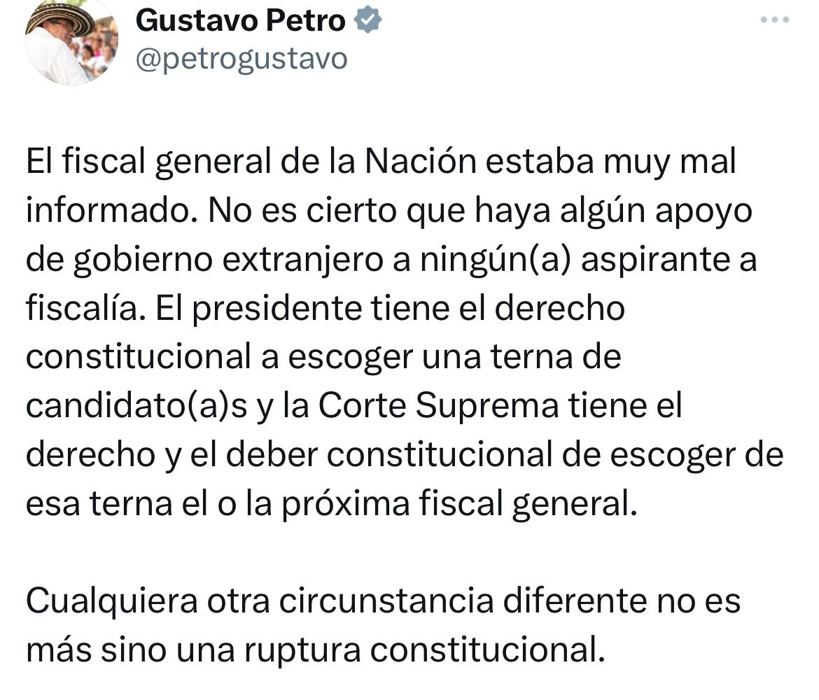 Trino presidente Petro