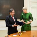 Presidente Gustavo Petro y reina de Países Bajos