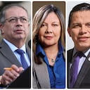 En la imagen el exdirector de la UNGRD Olmedo López, el presidente Gustavo Petro, la fiscal Luz Adriana Camargo y el exsubdirector de la unidad Sneyder Pinilla.