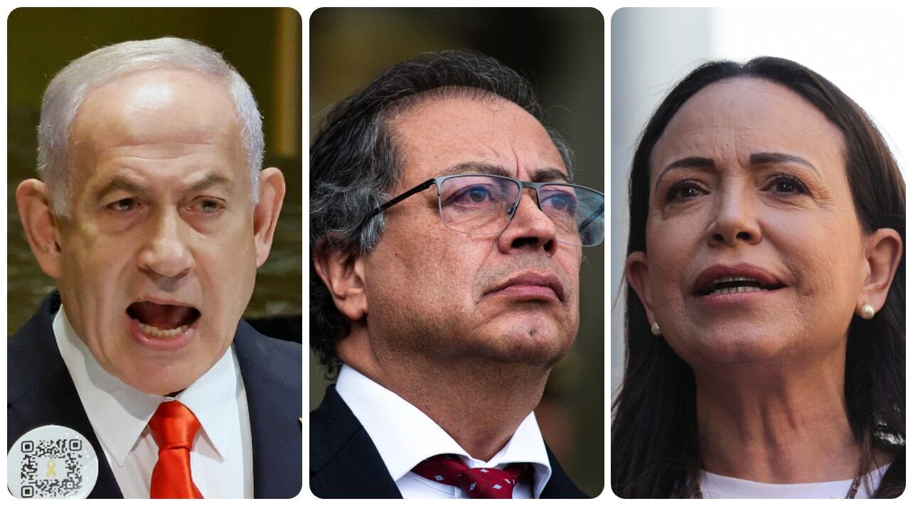 Benjamin Netanyahu, Gustavo Petro y María Corina Machado