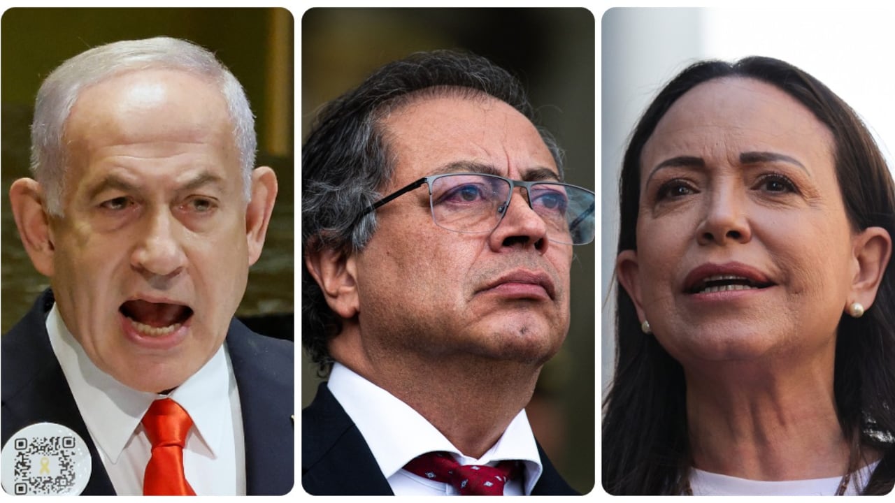 Benjamin Netanyahu, Gustavo Petro y María Corina Machado.