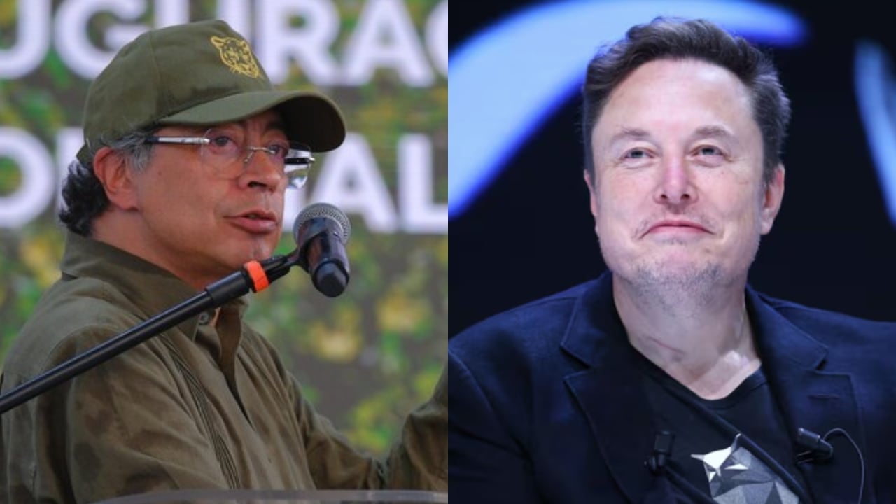 De izquierda a derecha: Gustavo Petro y Elon Musk