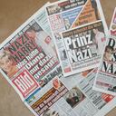 BERLIN, GERMANY - JANUARY 14: German tabloids, including the "Berliner Kurier", "Bild" and "B.Z.", feature the story of British Prince Harry attending a party dressed in a Nazi uniform January 14, 2005 in Berlin, Germany. The photograph of the Prince has whipped up a global media frenzy and has prompted outrage from politicians and anti-facist campaigners. (Photo by Sean Gallup/Getty Images)