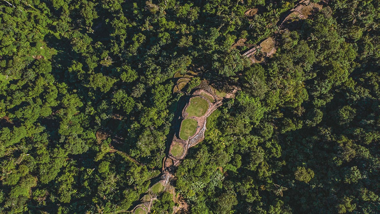Vista aérea del sector denominado como Eje Central de Ciudad Perdida.