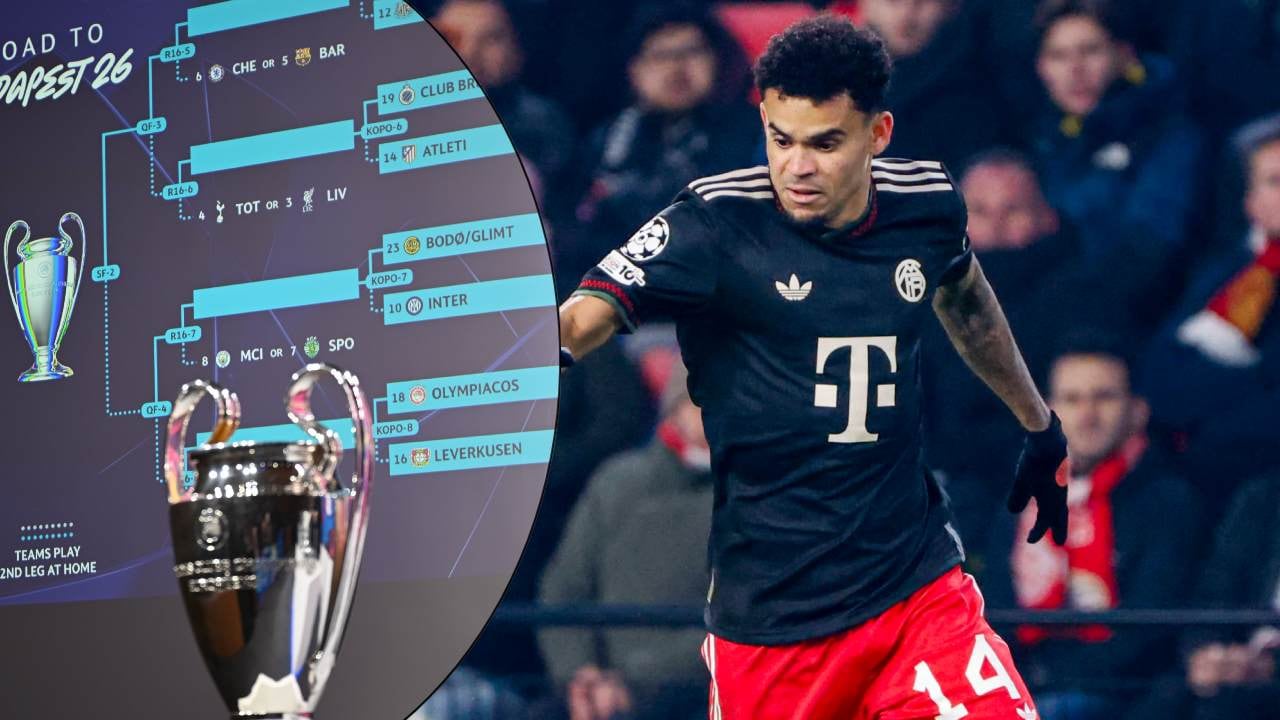 Sorteo de la Champions League / Luis Díaz con el Bayern.