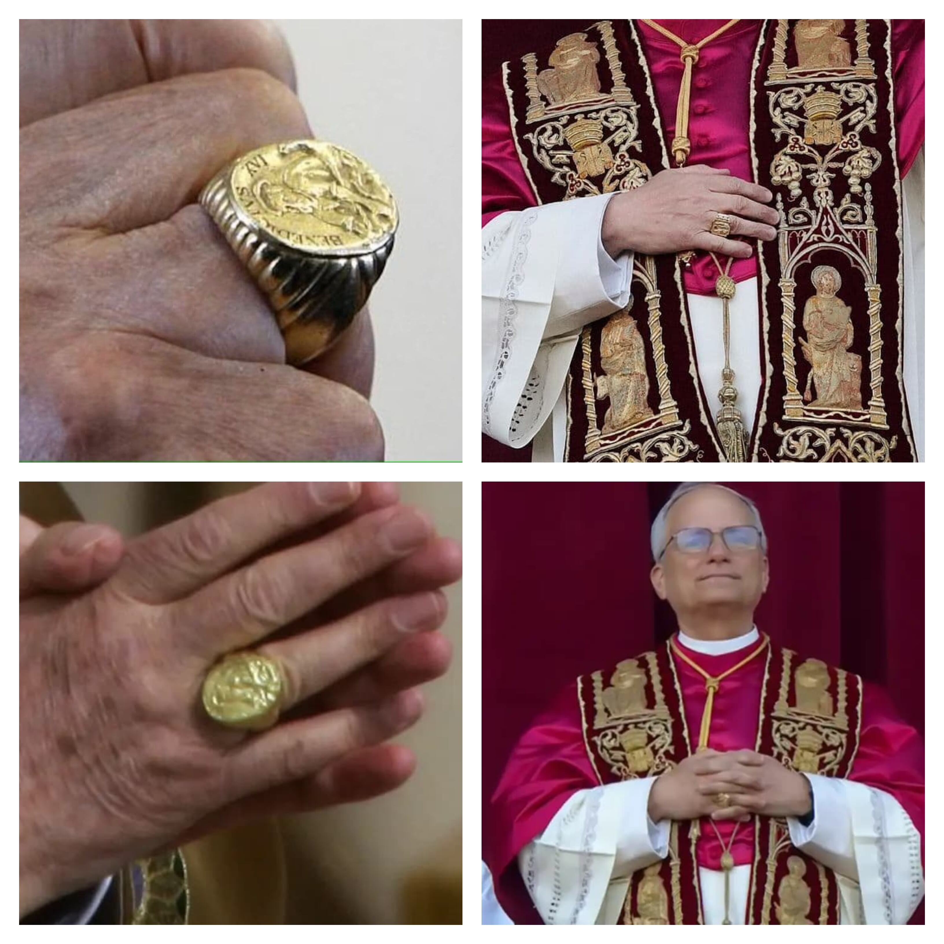 Este anillo, único para cada papa, simboliza la continuidad apostólica y el poder espiritual conferido al líder de la Iglesia. Tradicionalmente, al final de cada pontificado, el anillo es destruido para evitar su uso indebido.