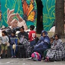 Acampan migrantes frente a la Iglesia de Santa Cruz y La Soledad en Ciudad de México, el martes 26 de diciembre de 2023. (Foto AP/Marco Ugarte)