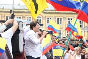 Miguel Uribe en Marchas de la oposición en contra del Gobierno en la plaza de Bolívar