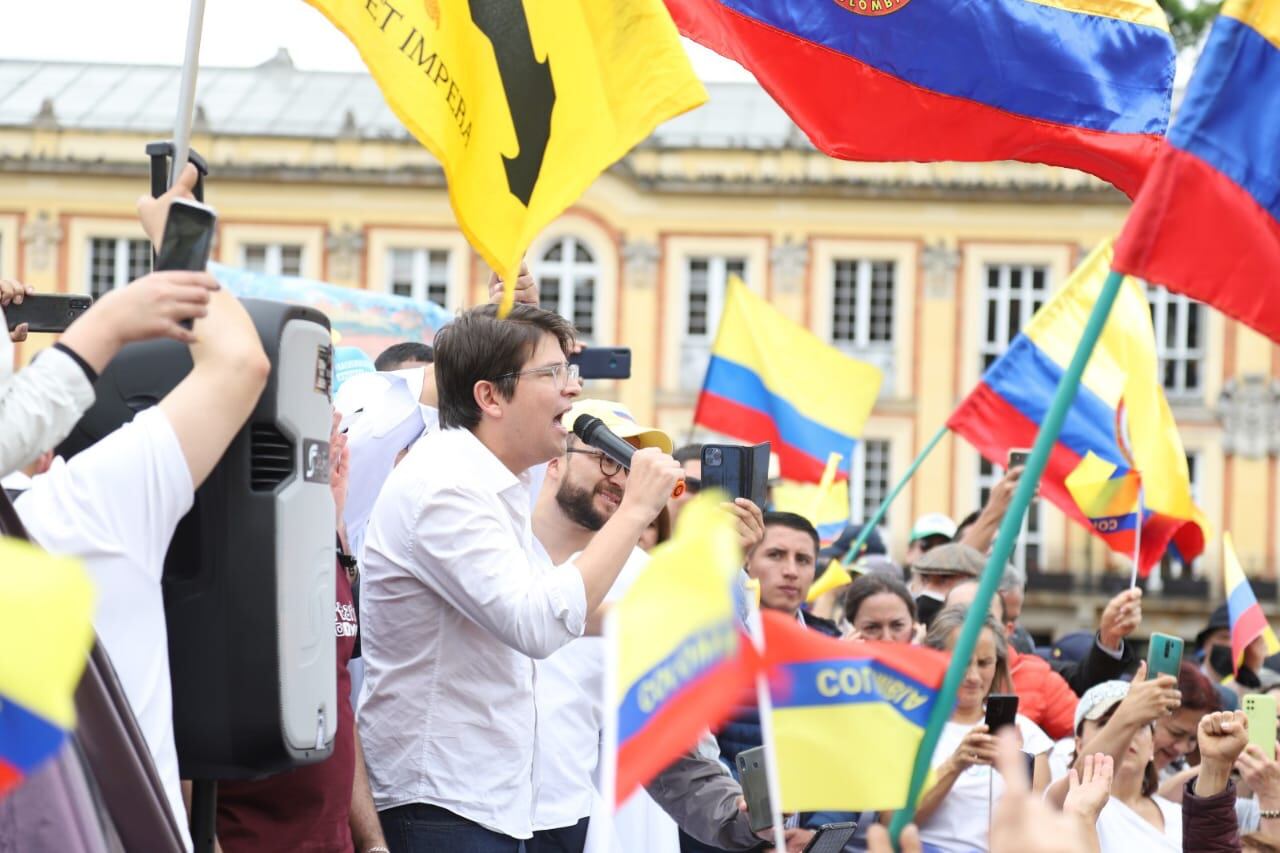 Marchas de la oposición en contra del Gobierno en la plaza de Bolívar