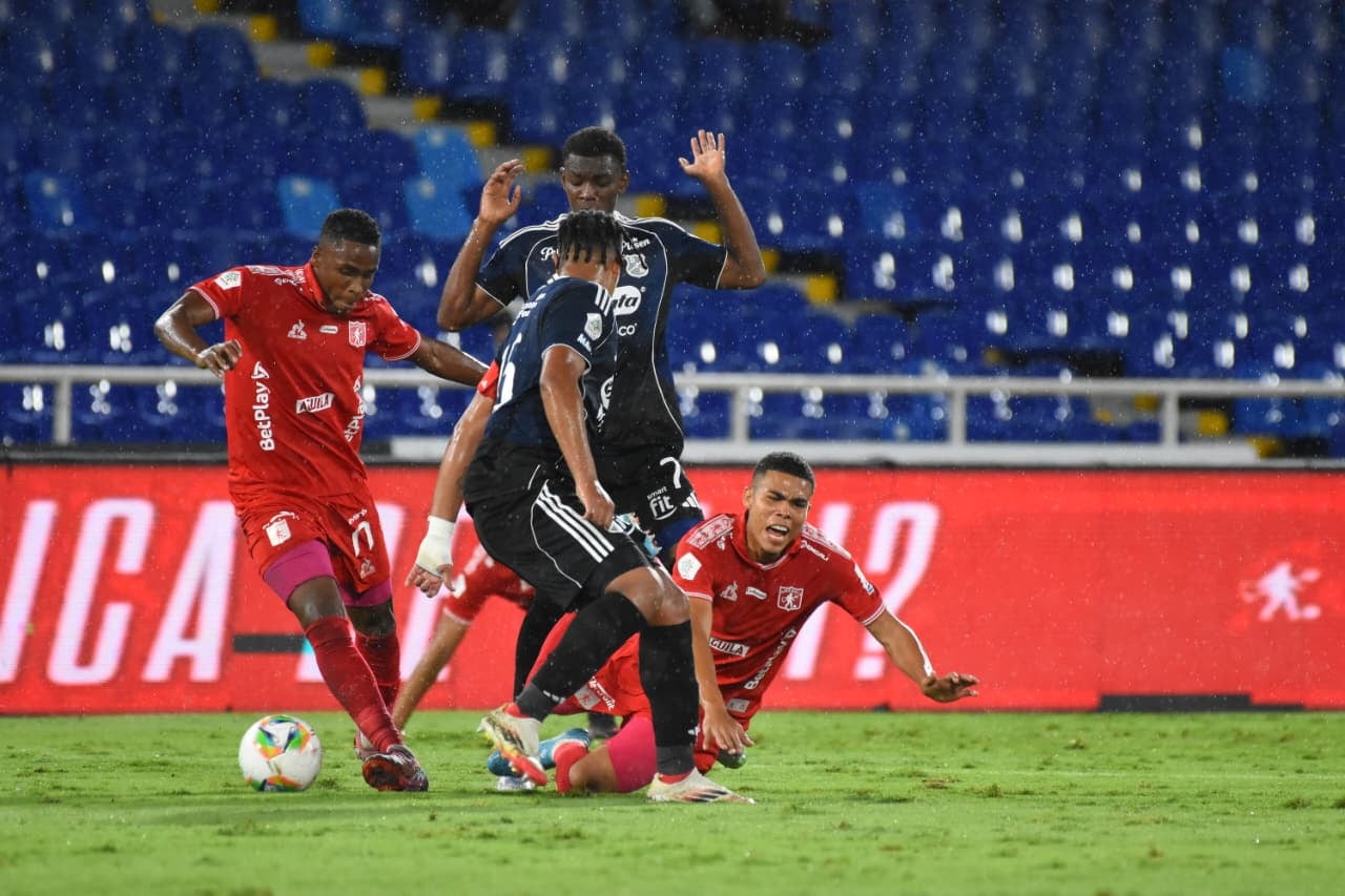 Imagen del partido entre América de Cali y Independiente Medellín por la tercera fecha del Grupo A de los cuadrangulares semifinales del segundo semestre de la Liga Colombiana 2025.