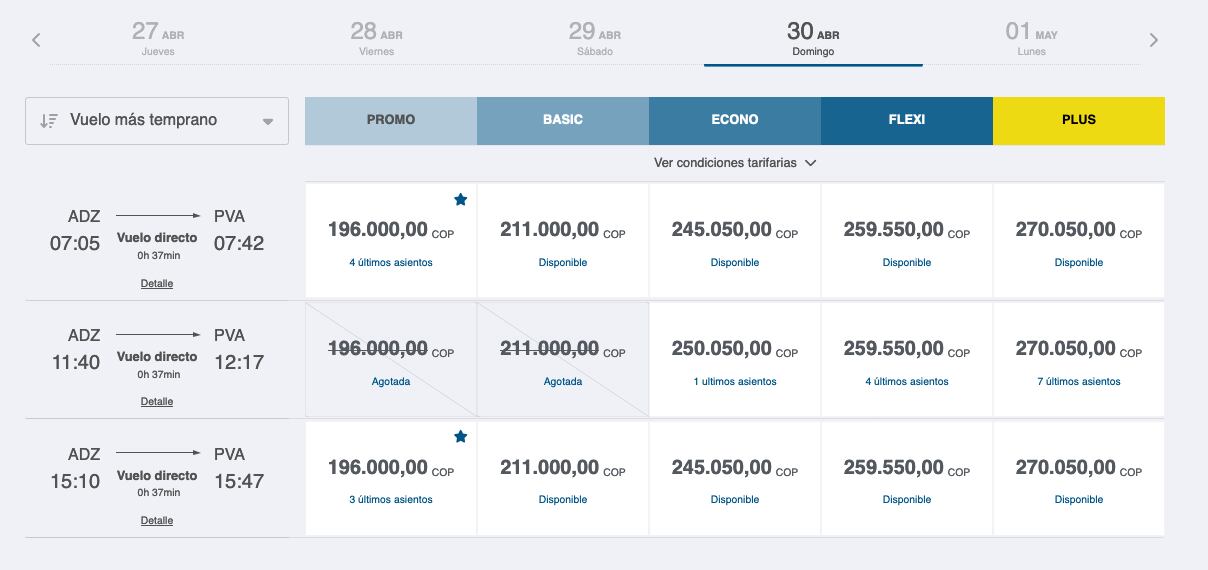 Un vuelo de San Andrés a Providencia
