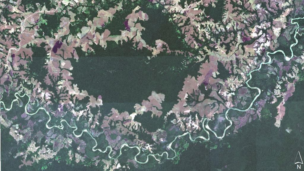 Cráter de meteorito que cayó en Vichada hace millones de años.