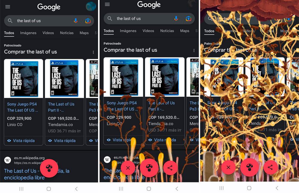 Google imita la infección del hongo de The Last of US en su buscador.