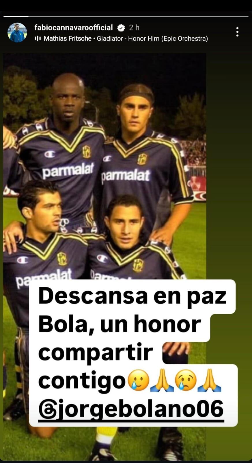 Fabio Cannavaro compartió con Jorge Bolaño en Parma