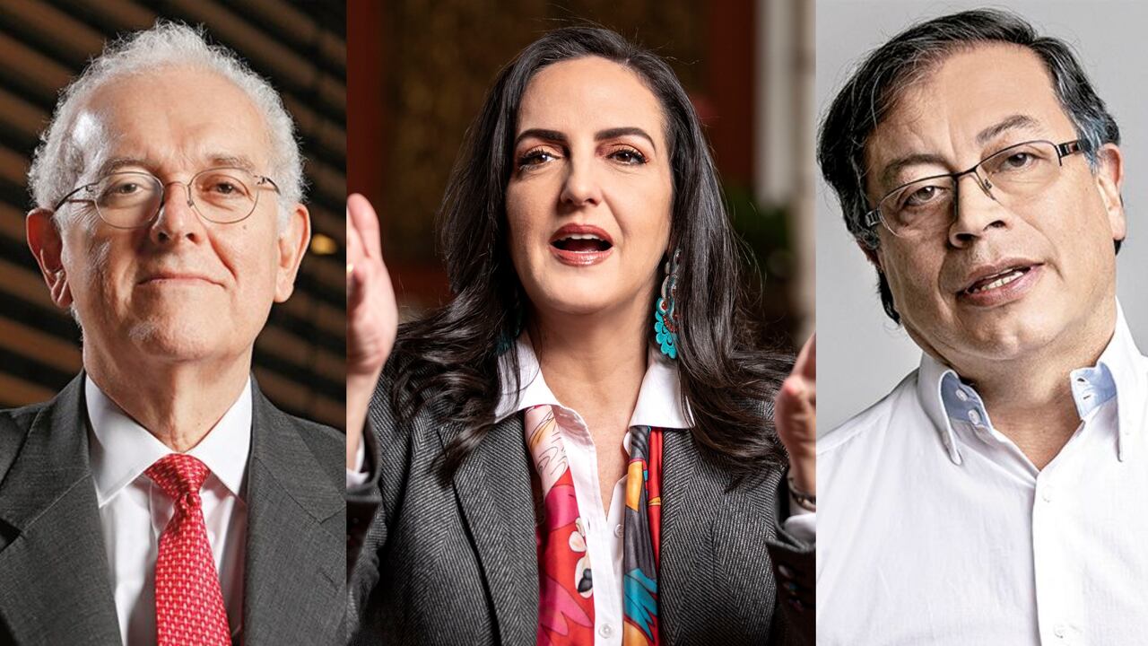 El ministro de Hacienda, José Antonio Ocampo, la senadora María Fernanda Cabal y el presidente Gustavo Petro.