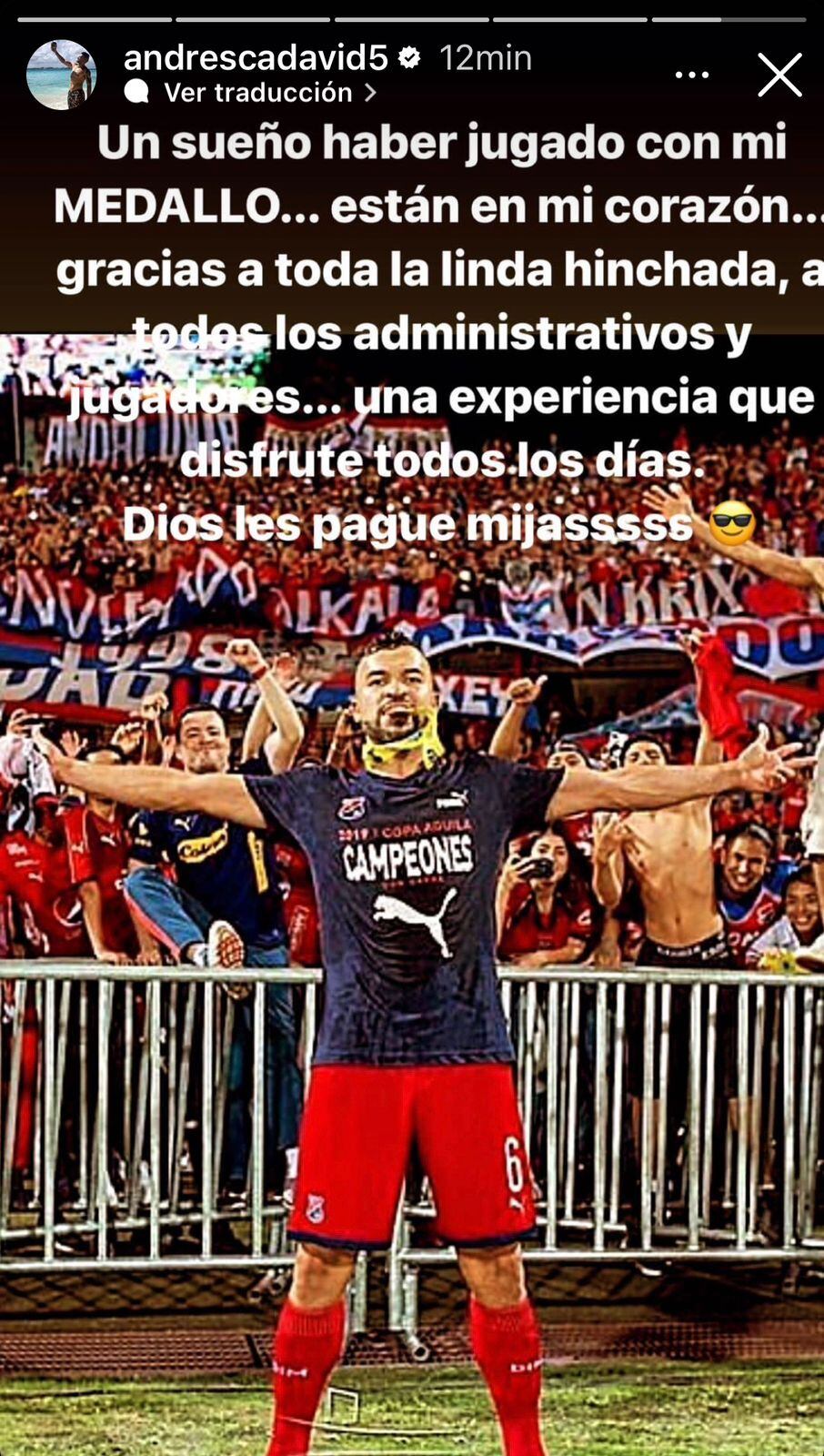 Andrés Cadavid se despide de Medellín