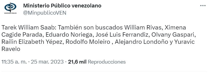 Foto del Twitter de @MinpublicoVEN