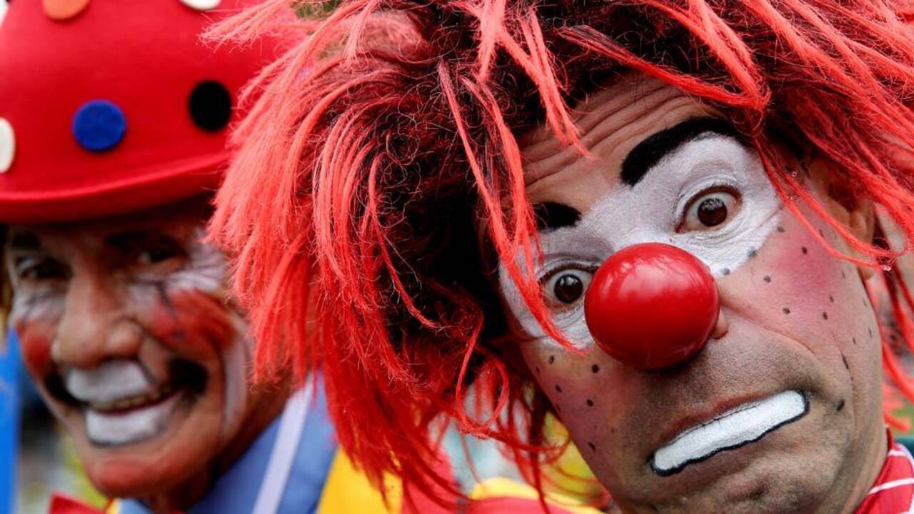 Decenas de payasos marcharon por las calles del centro de Bogotá