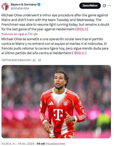 Pantallazo X: @iMiaSanMia