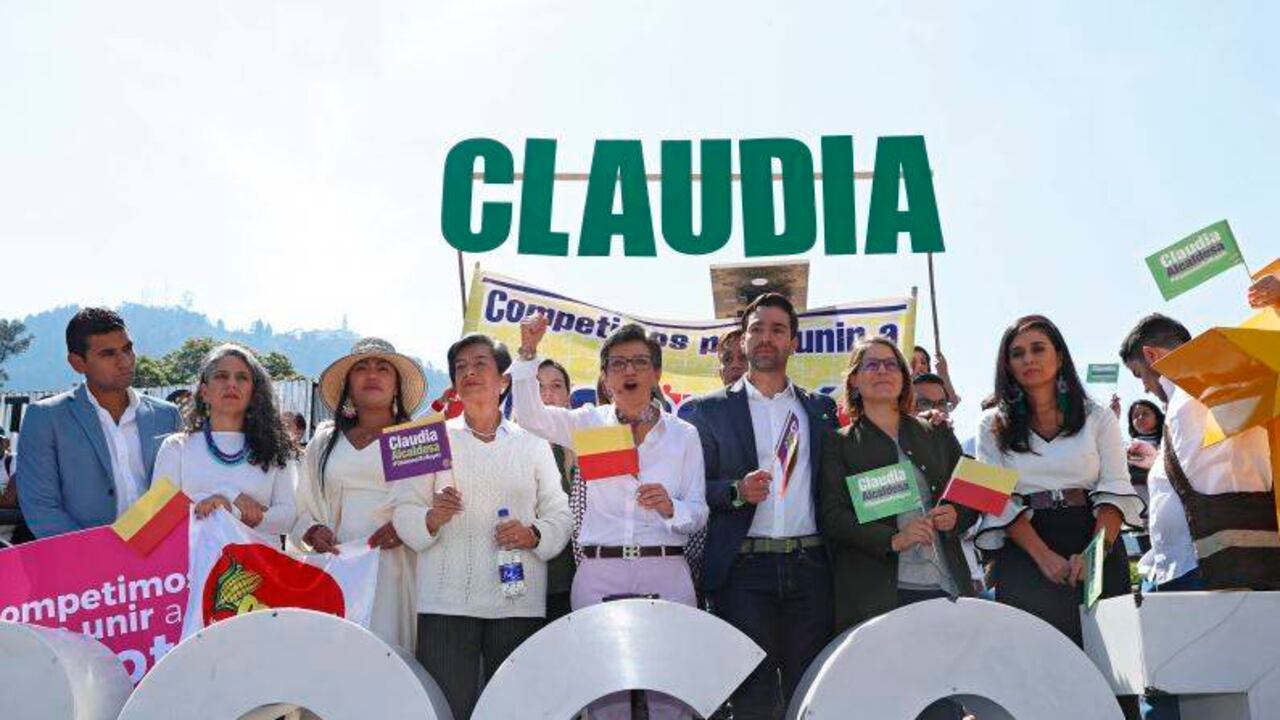 la candidata Claudia López en campaña.