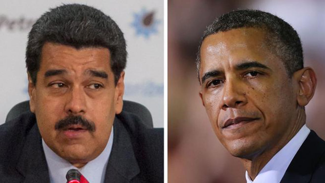 El presidente de Venezuela, Nicolás Maduro, y el presidente de Estados Unidos, Barack Obama.