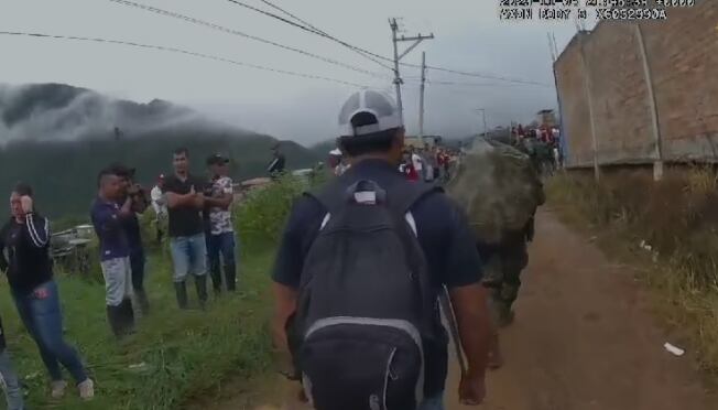 Asonada contra el Ejército en el Plateado Cauca, en el 2023.