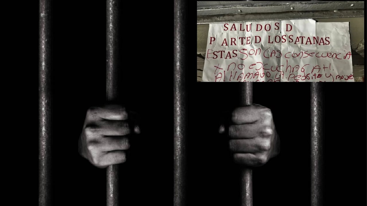 Persona en prisión junto con cartes de Los Satanás