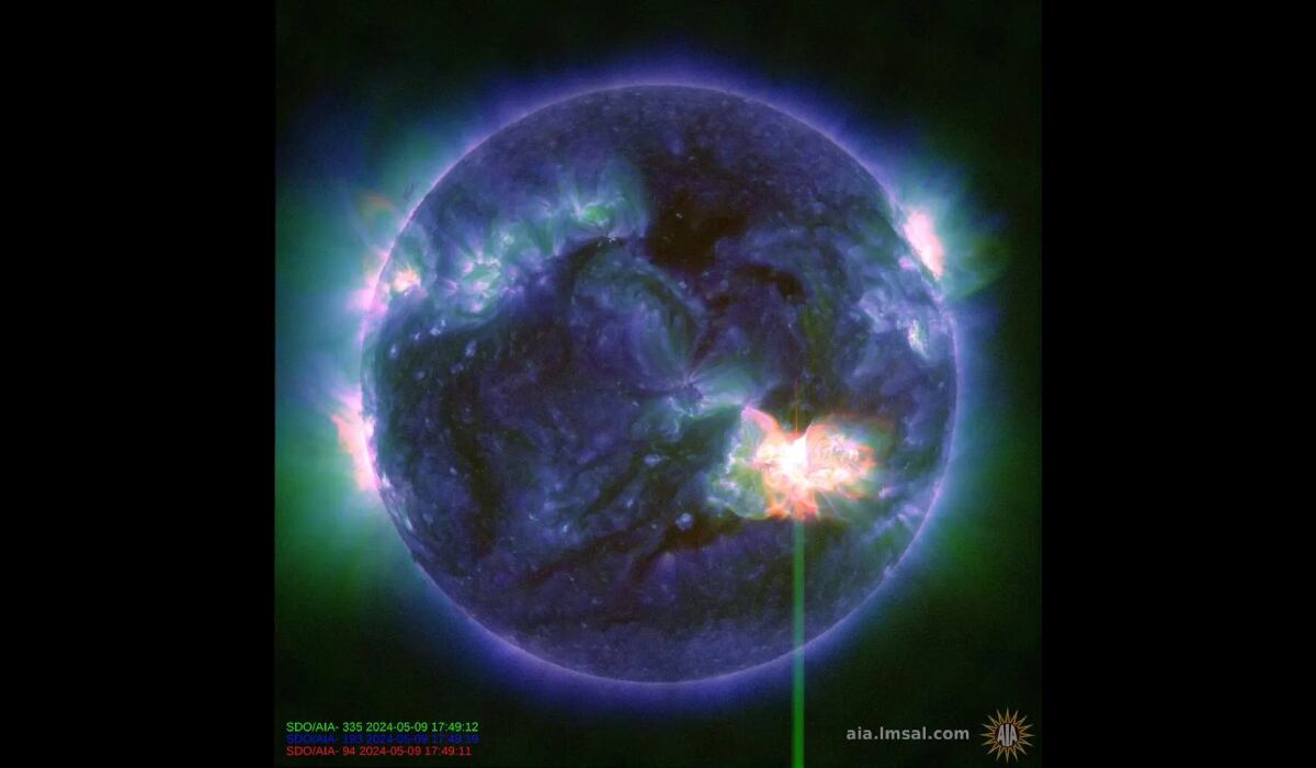 Imagen de una tormenta solar registrada recientemente