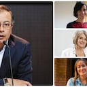 Gustavo Petro y sus tres nuevas ministras: Susana Muhamad, Cecilia López y Carolina Corcho.