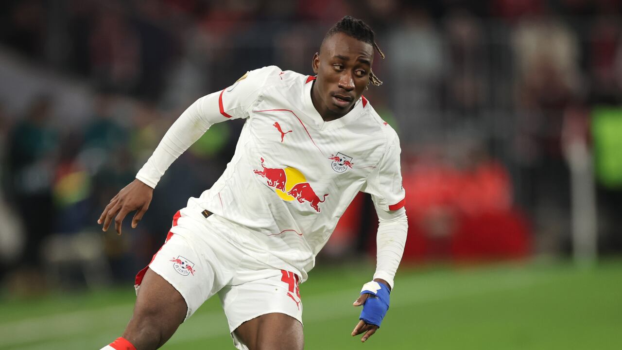 Yan Diomande, extremo del RB Leipzig.