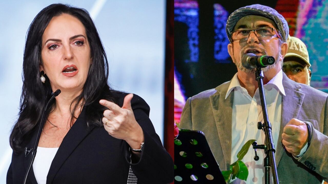 La senadora María Fernanda Cabal y Rodrigo Londoño.