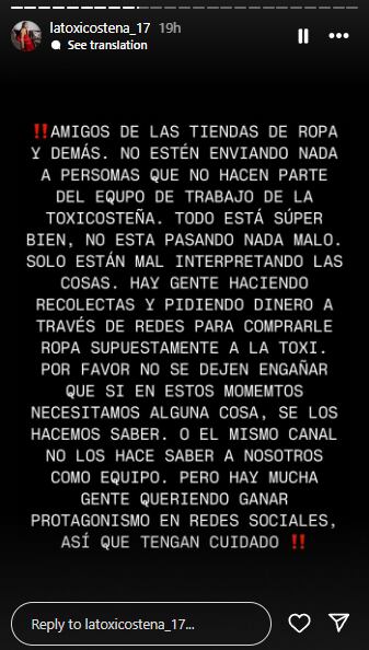 Equipo de la Toxi Costeña advierto de estafa en la que están utilizando a la participante de 'La casa de los famosos'