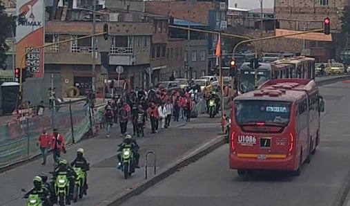 Manifestación en la Avenida Caracas.