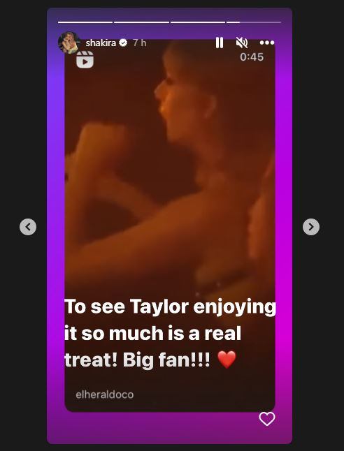 Shakira le mandó un mensaje a Taylor Swift