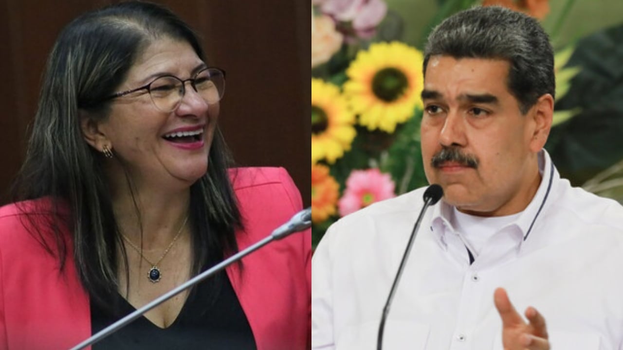 Sandra Ramírez y Nicolás Maduro.