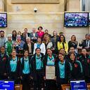 Las integrantes de la selección Colombia femenina estuvieron en el Congreso este martes 15 de noviembre.