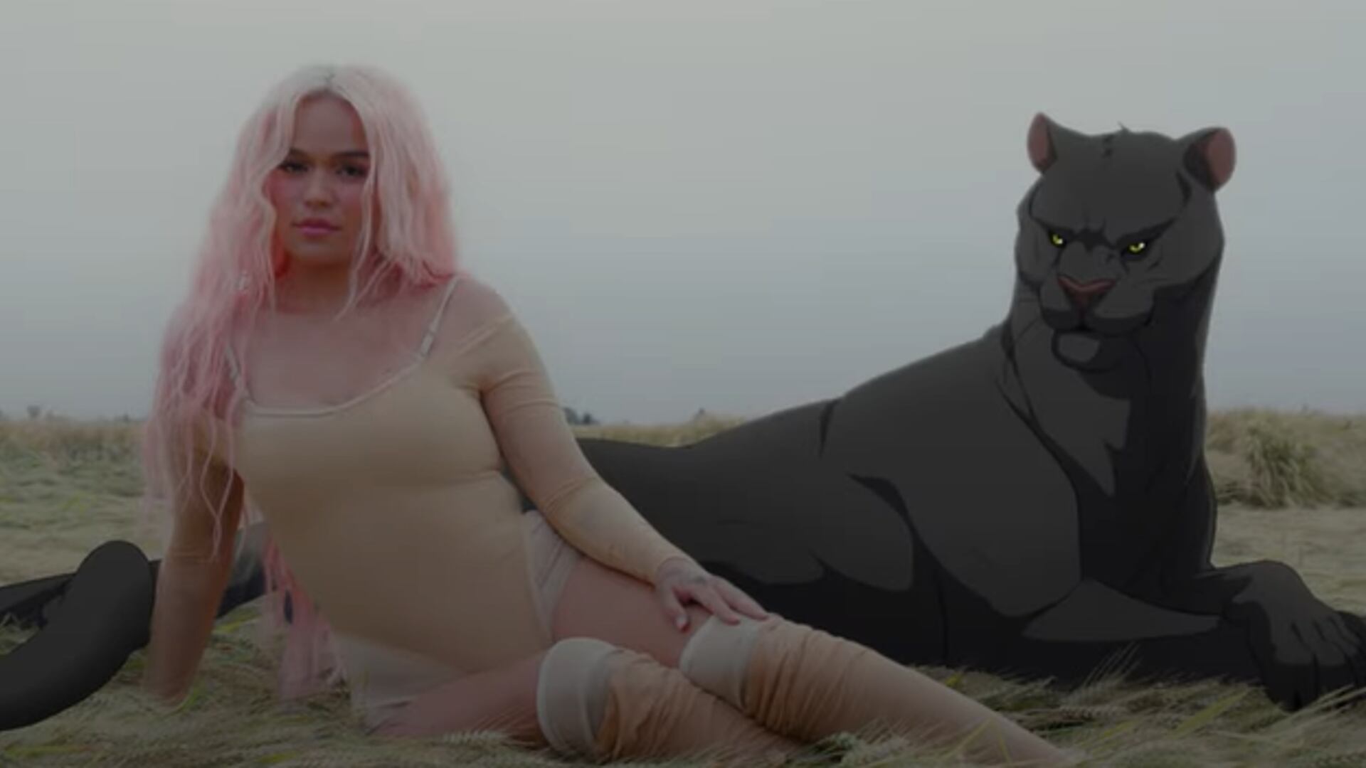 La cantante recurrió a la animación para su nuevo video. Foto: YouTube Karol G. S91. Minuto 2:54.
