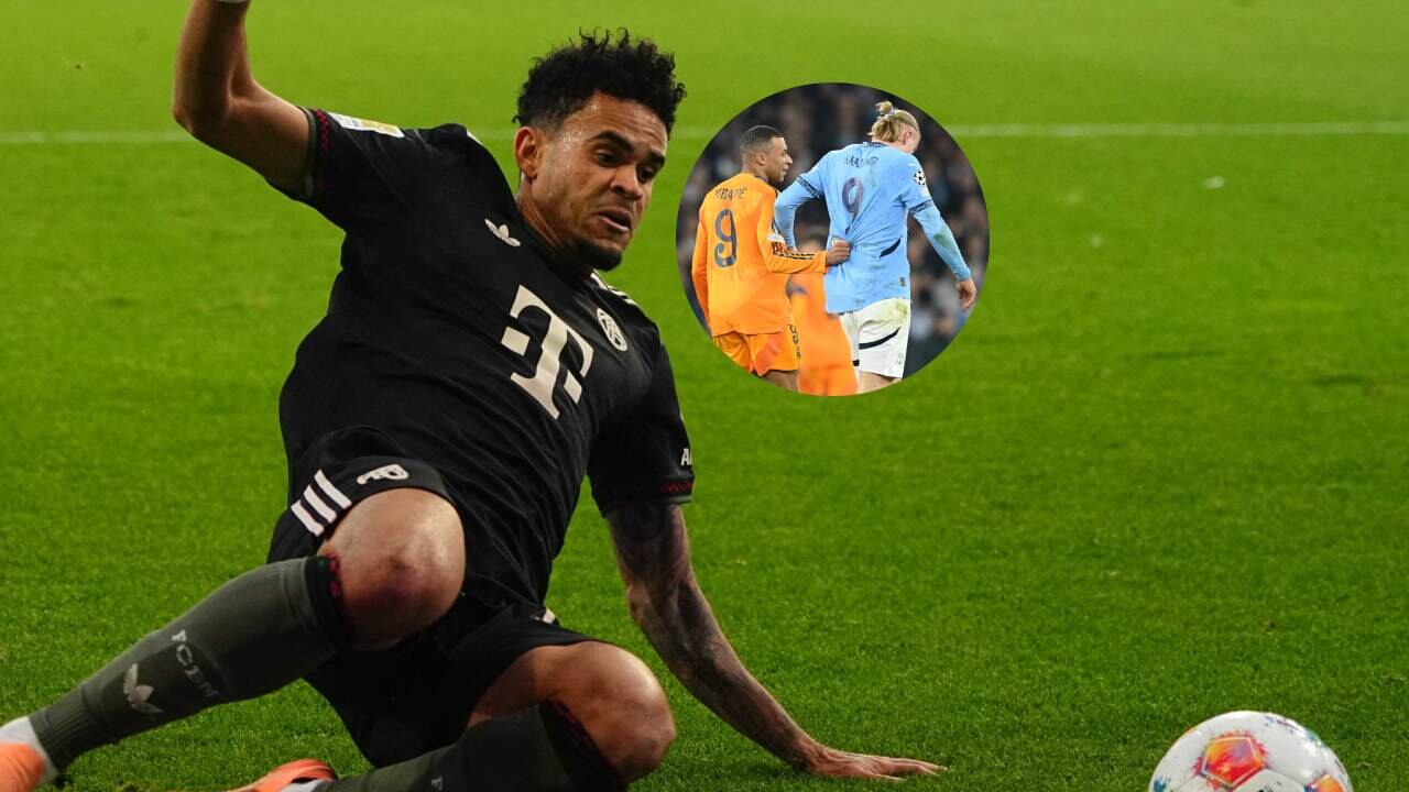 Luis Díaz al momento de recuperar el balón contra Unión Berlín.