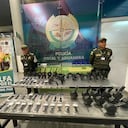 La incautación del armamento se dio en en el aeropuerto El Dorado de Bogotá. Foto: Policía Nacional.