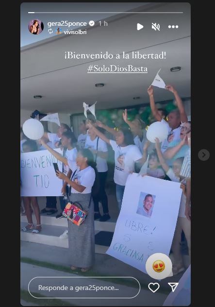 Geraldine Ponce celebró la liberación de su suegro